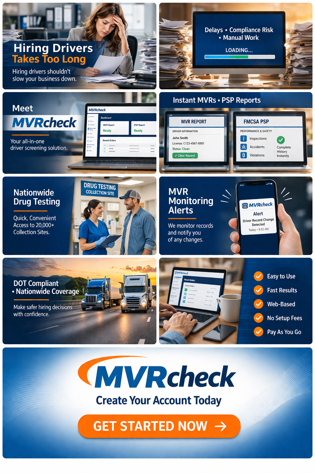 MVRcheck driver screening services collage