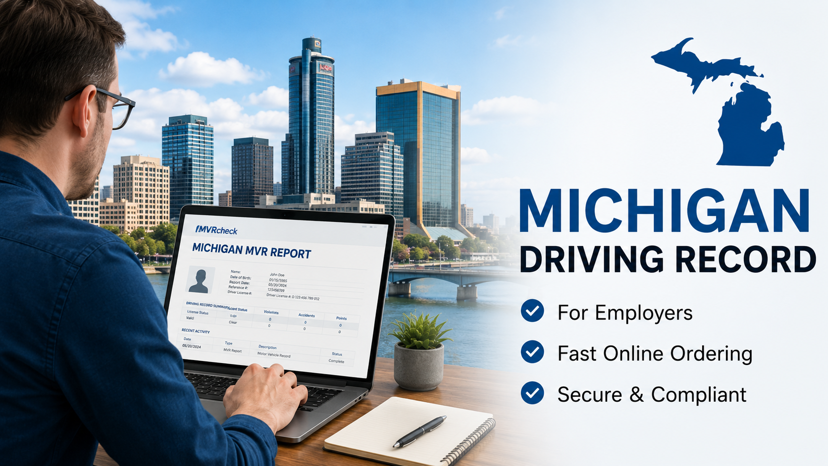 Employer reviewing Michigan (MI) driving records online